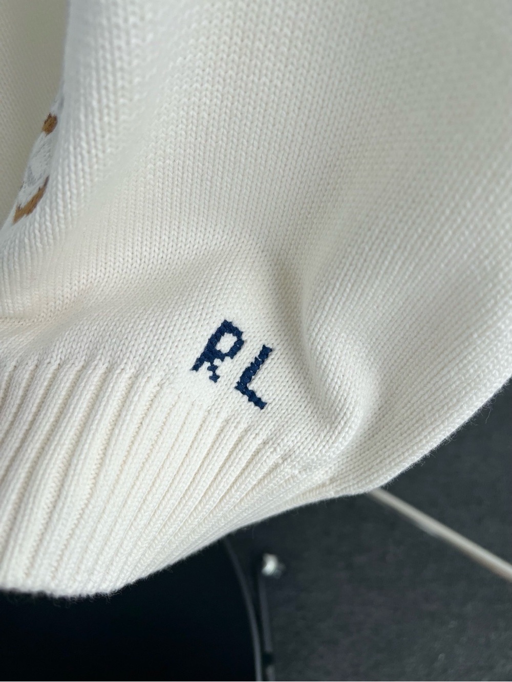 Polo by Ralph Lauren White Crewneck Sweater with Bear Graphic - Picture 5 of 7